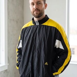adidas Black & Yellow Colorblock Windbreaker Jacket